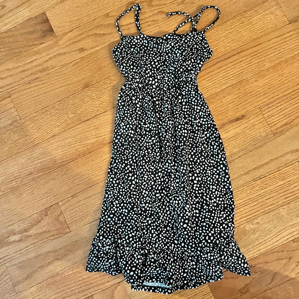 Altard state dress with white polka dots